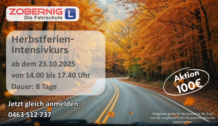 Intensivkurs zu den Herbstferien ab 23.10.2025