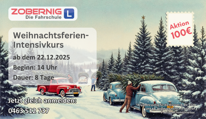 Intensivkurs zu den Weihnachtsferien ab 22.12.2025